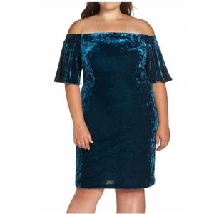Eliza J Off the Shoulder Velvet Cocktail Dress